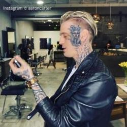 Aaron Carter's face tattoos via Instagram (c)