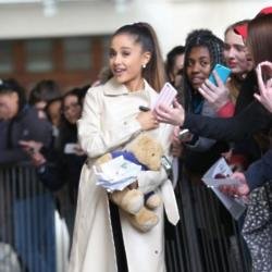Ariana Grande leaving BBC Radio 1 studios