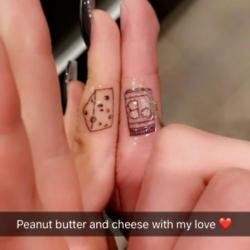 Ariel Winter and Levi Meaden's tattoos via Snapchat (c)