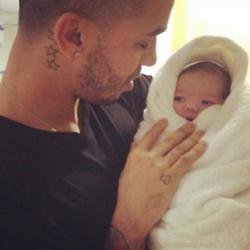 Aston Merrygold with baby Grayson
