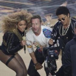 Beyonce Knowles, Chris Martin and Bruno Mars