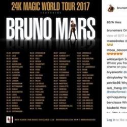 Bruno Mars tour dates