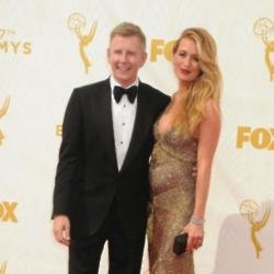 Cat Deeley and Patrick Kielty at the Emmy Awards
