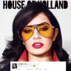 Charli XCX posing for House of Holland