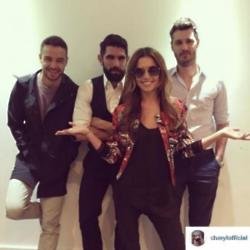 Cheryl Fernandez-Versini with Liam Payne (left) and two mystery men (c) Instagram/Cheryl