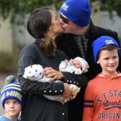 Chris Evans, his wife Natasha and their children