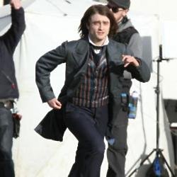 Daniel Radcliffe on the set of Frankenstein 
