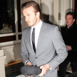 David Beckham wearing an on-trend grey suit