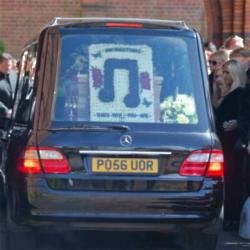 David Gest's hearse at the funeral