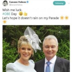 Eamonn Holmes and Ruth Langsford before the investiture ceremony (c) Twitter/ Eamonn Holmes