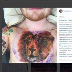 Ed Sheeran's new lion tattoo