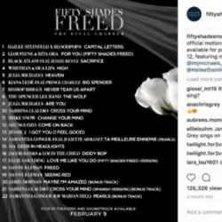 Fifty Shades Freed tracklisting via Instagram (c)