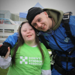 Gracie was there to support her brother Aitch as he skydived