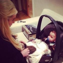 Helen Flanagan with baby