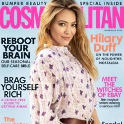 Hilary Duff covers the November issue of Cosmopolitan UK
