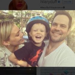 Hilary Duff, Mike Comrie and their son Luca (c) Instagram