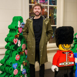 James Buckley enjoying the LEGO Group Christmas launch party