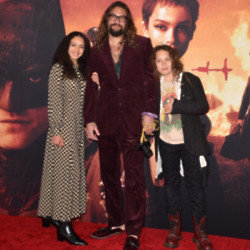 Jason Momoa and kids show support for Zoe Kravitz at The Batman premiere