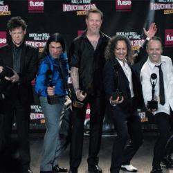 Jason Newsted (far left) with Metallica