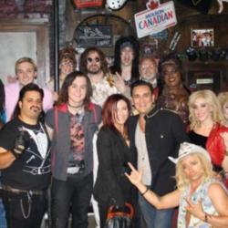 Jessie Wallace and Tim Arnold with The Rock of Ages cast
