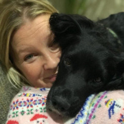Joanna Page and her dog