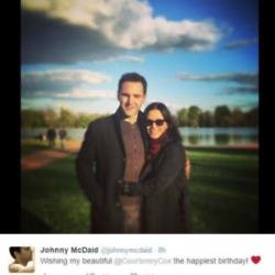 Johnny McDaid and Courteney Cox [Twitter]