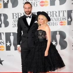 Joshua Sasse with Kylie Minogue at the BRIT Awards
