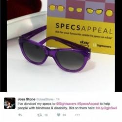 Joss Stone's donated sunglasses