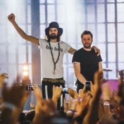 Kasabian on stage at the iTunes Festival