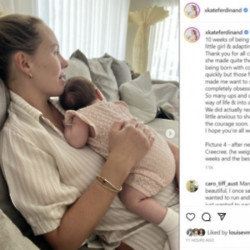 Kate and Rio Ferdinand were given a 'fright' when their newborn baby Shae was born with congenital pneumonia - Instagram-KateFerdinand