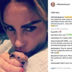 Katie Price's tattooed eyebrows and lips via Instagram