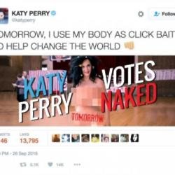 Katy Perry's naked video tweet