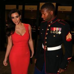 Kim Kardashian looks beautiful in her bold red dress