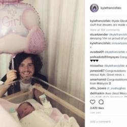 Kyle Falconer shares baby news (c) Instagram 