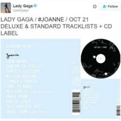 Lady Gaga Joanne tracklist 