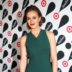 Leighton Meester looks chic in her green dress