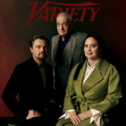 Leonardo DiCaprio, Martin Scorsese and Lily Gladstone cover Variety (c) Art Schreiber
