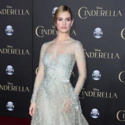 Lily James at the Hollywood premiere of 'Cinderella'