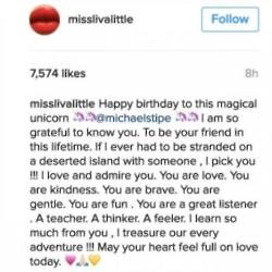 Liv Tyler's message to Michael Stipe via Instagram