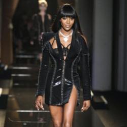Naomi Campbell walks for Versace