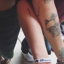 Paris Jackson and Macaulay Culkin matching tattoos (c) Instagram 
