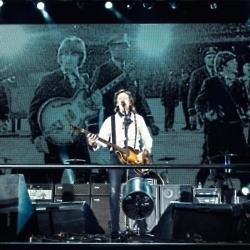 Paul McCartney on stage at Candlestick Park 
