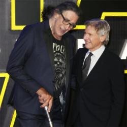 Peter Mayhew and Harrison Ford 