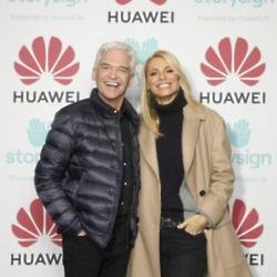 Phillip Schofield and Tess Daly at Huawei's StorySign app launch