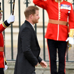Prince Harry, Duke of Sussex attending King Charles' coronation