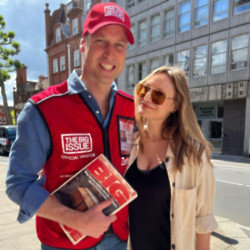 Prince William pictured with Laura Michalkevic selling ‘Big Issue’ with homeless vendors