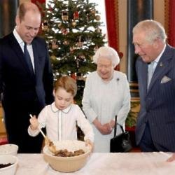 Prince William, Prince George, Queen Elizabeth and Prince Charles