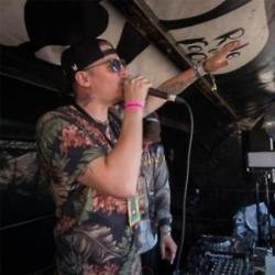 Professor Green surprised Bestival party-goers on Sunday, when then rapper jumped on top of Nando's festival food truck - the Cock o' Van - as Skream'