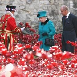 Queen Elizabeth and Prince Philip at the Tower of London