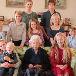 Queen Elizabeth with her grandchildren and great-grandchildren